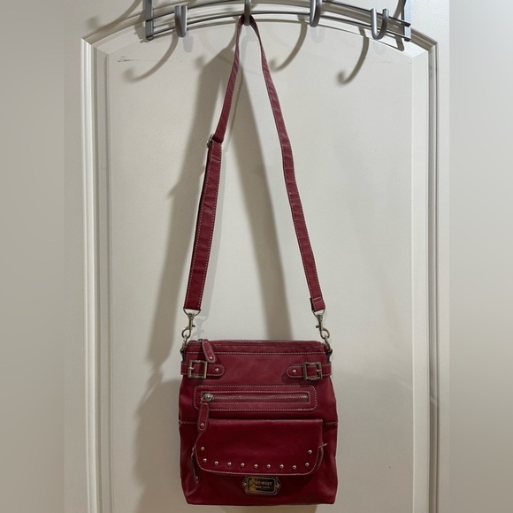 Nine West Crossbody Red Studded - Picture 2 of 11